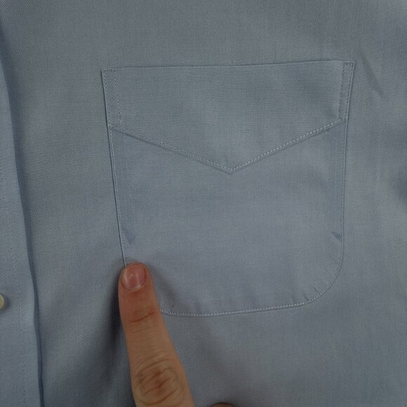 Brooks Brothers Non Iron Cotton Button Up 16.5 33 Madison Blue Supima Adult Men - Picture 14 of 15